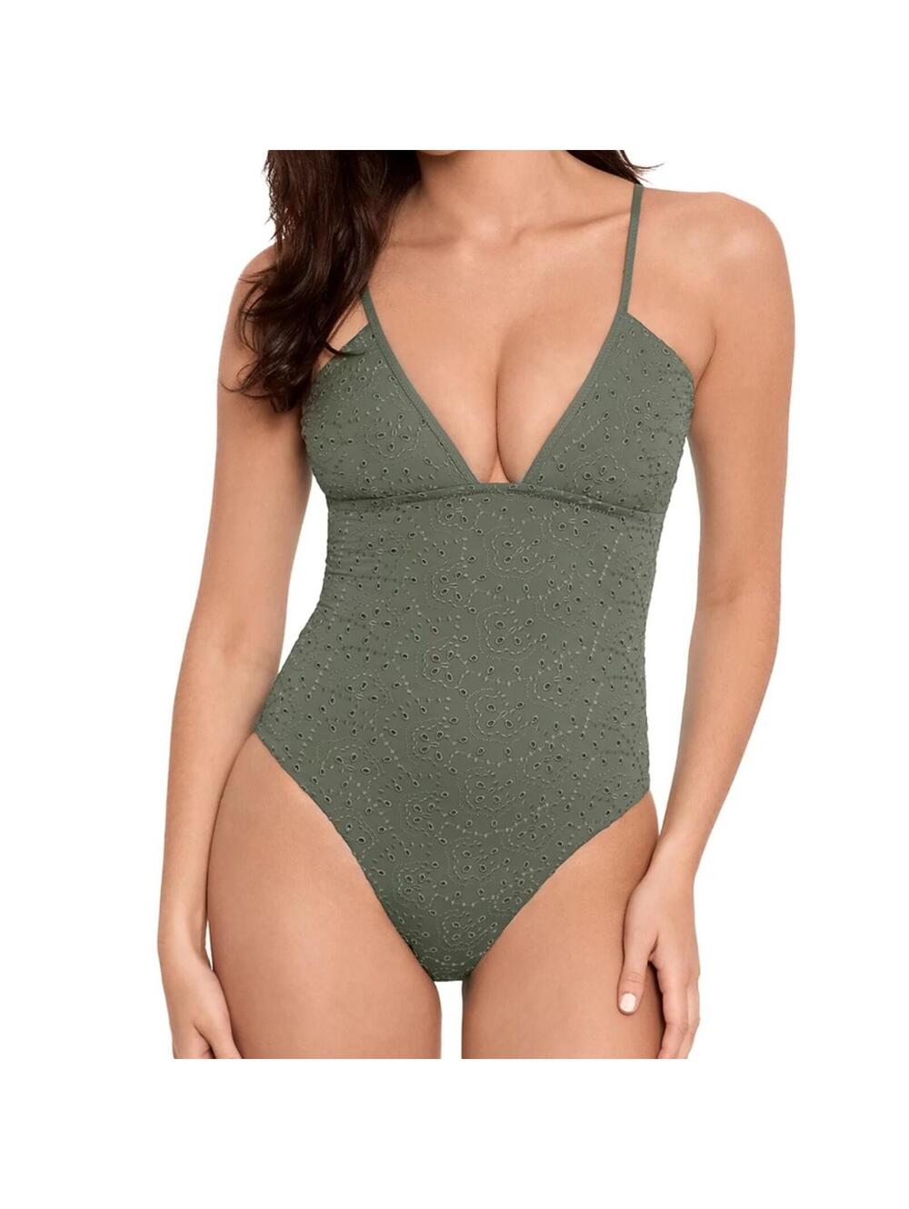 Polo Ralph Lauren Eyelet Embroidered One Piece Swimsuit